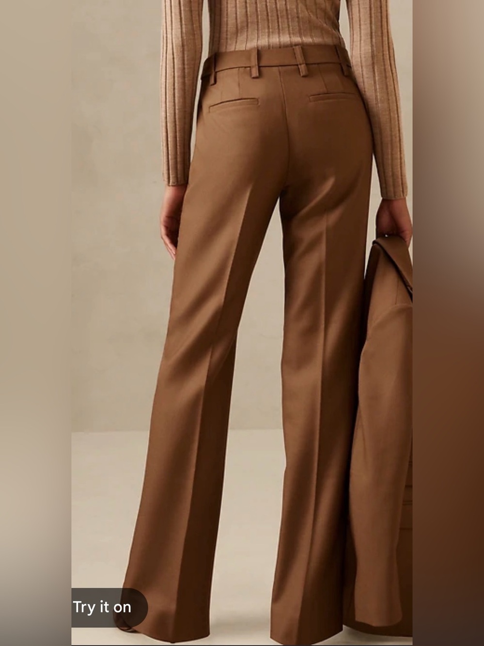 LIKE NEW ORIG $150 Banana Republic Lido Straight Leg Italian Wool Pant - Sz 0P